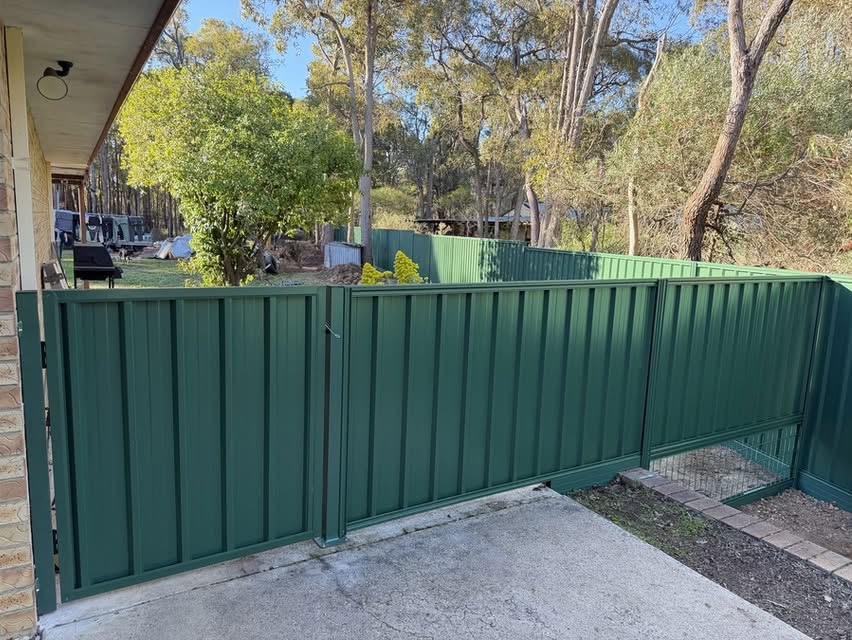 New Colorbond fence and gates in the same spot